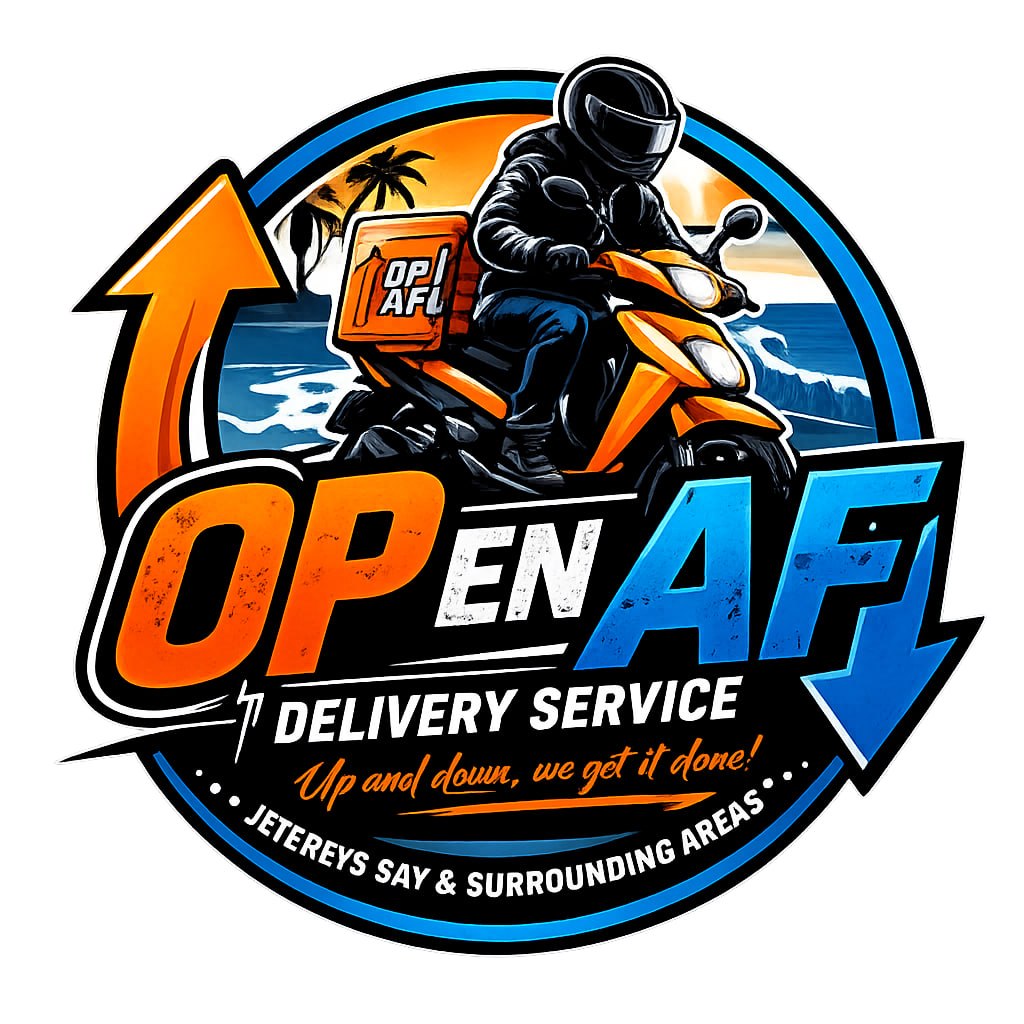 OpenAf delivery service logo for Jeffreys Bay and surrounding areas